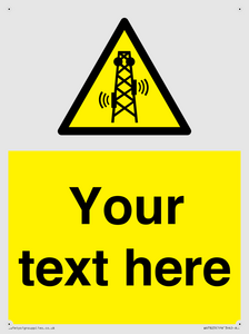 Custom warning RF radiation transmitter
